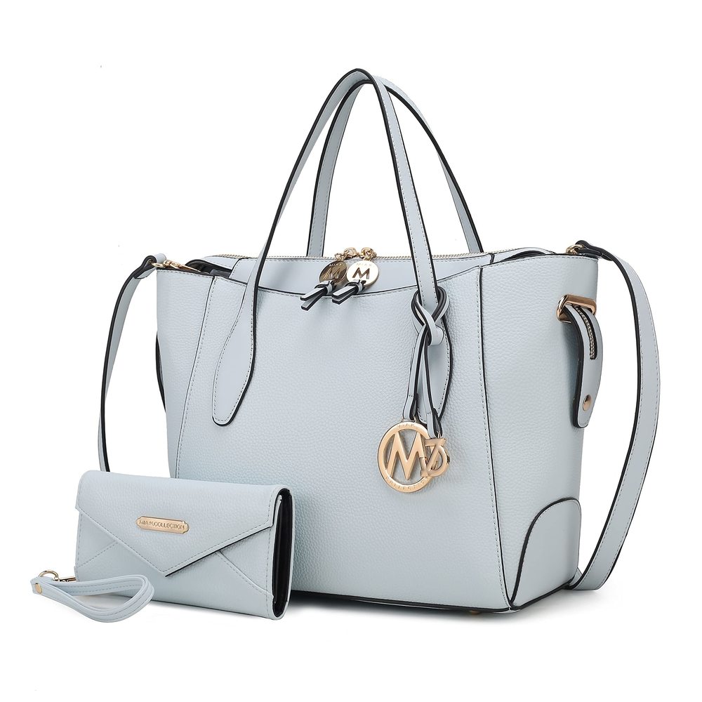 Tote Bag With Wristlet Wallet, Vegan Leather Top-Handle Shoulder :v